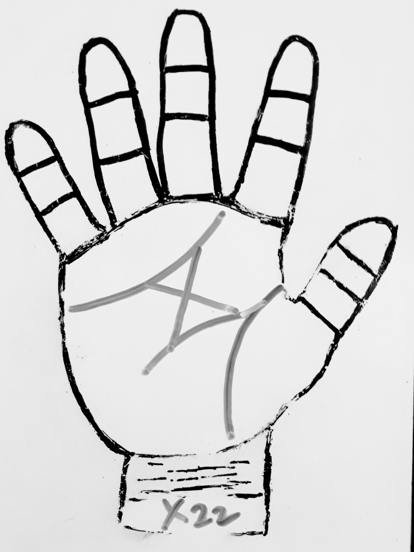 X22 CROSS BETWEEN  HEART LINE AND HEAD LINE